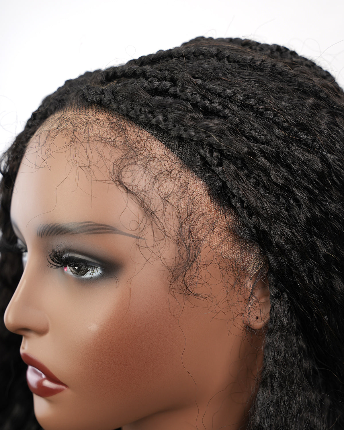 Makeda -  Kinky Straight Virgin Human Hair Ultra Full Boho Box Braided Wig