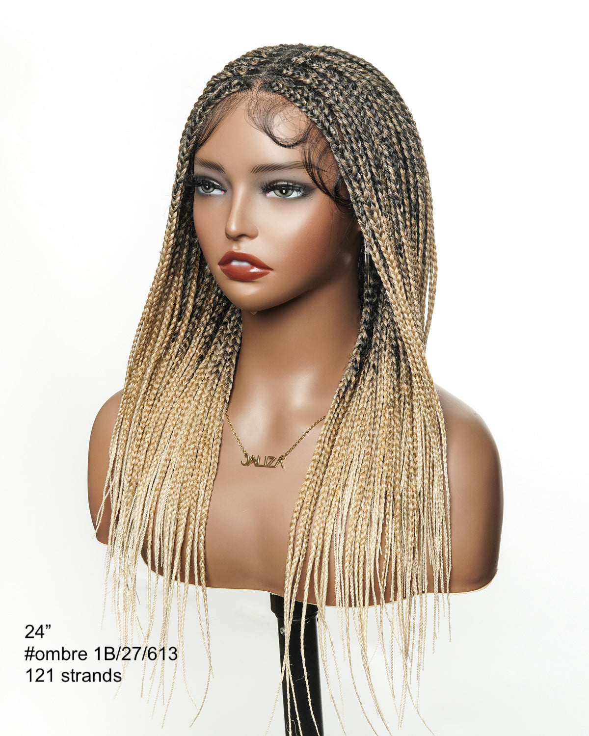 Kora - Pre Bleached Human Hair Lace Lightweight Knotless Swiss HD Lace Box Braided Wig 100 Strands