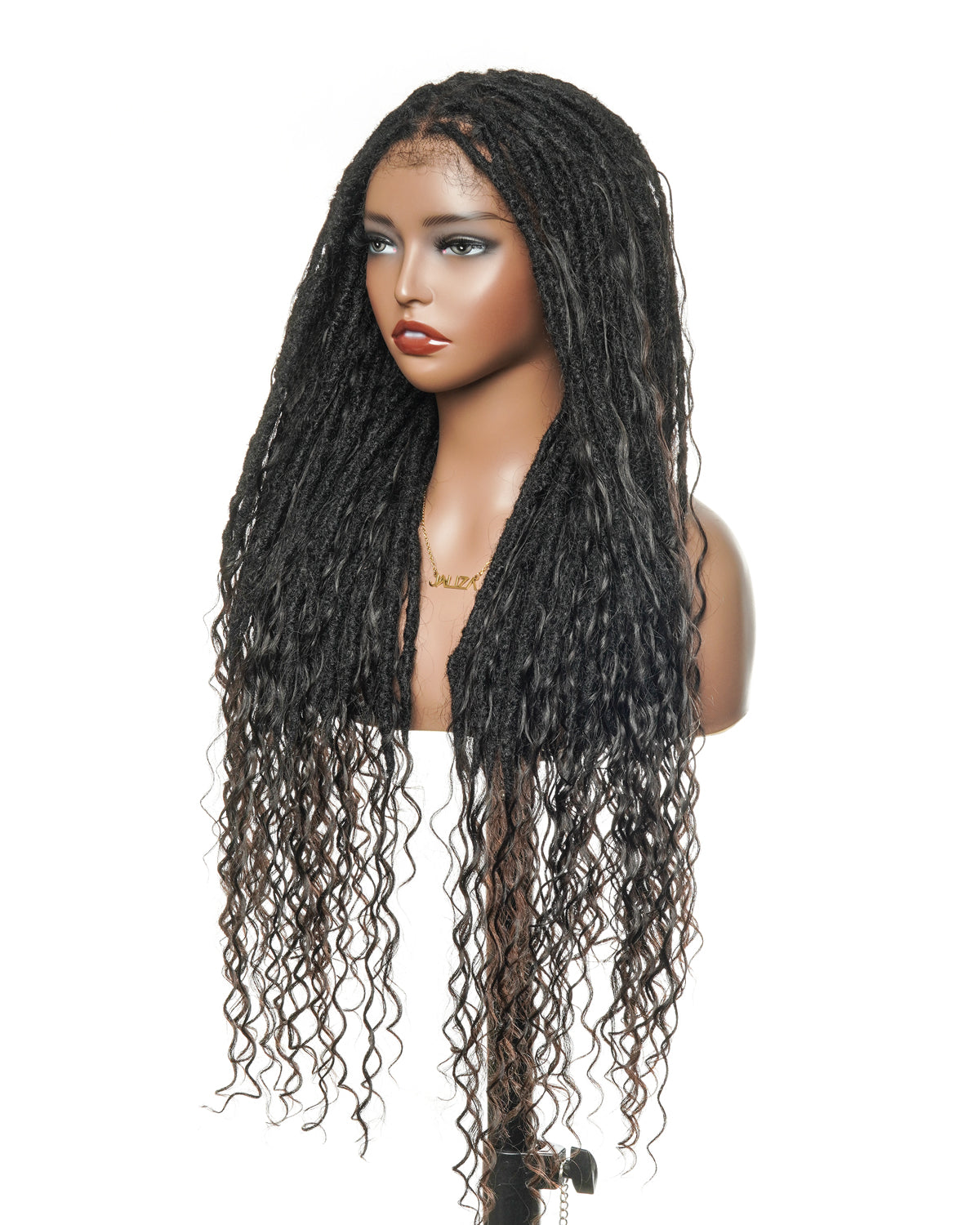 100% Human Hair Salon-level Pre Bleached HD Full Lace Knotless Boho Locs Wig 100 Strands