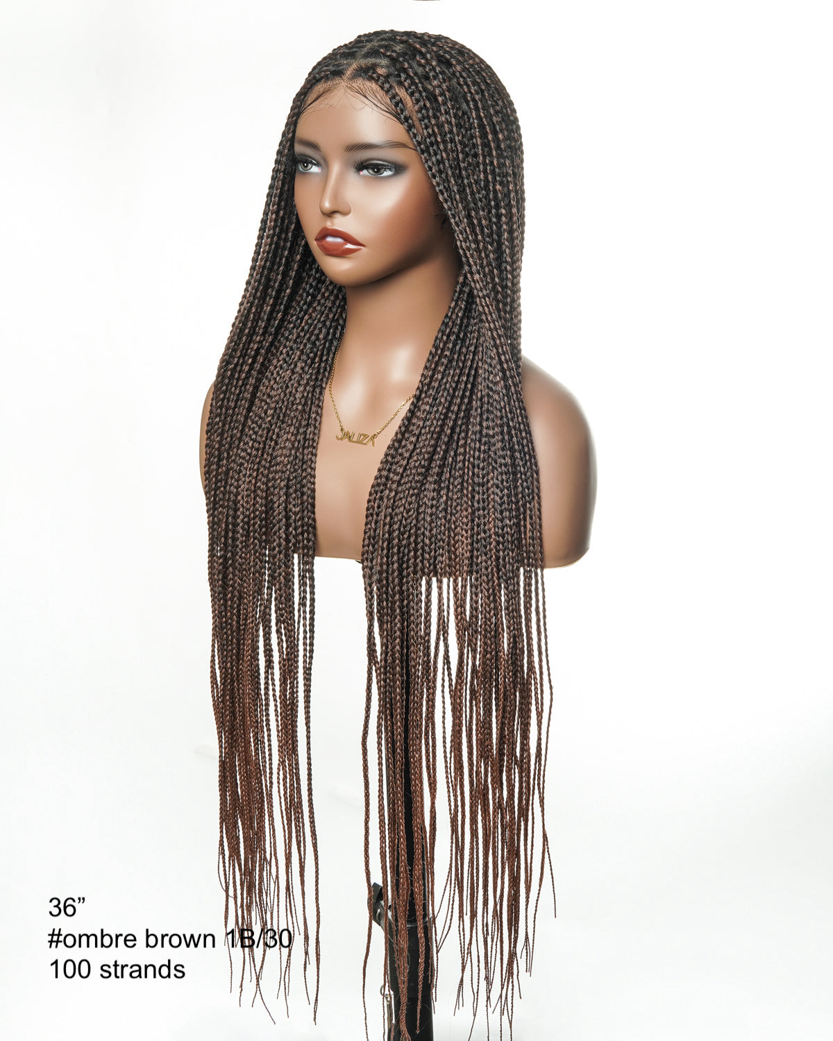 Kora - Pre Bleached Human Hair Lace Lightweight Knotless Swiss HD Lace Box Braided Wig 100 Strands