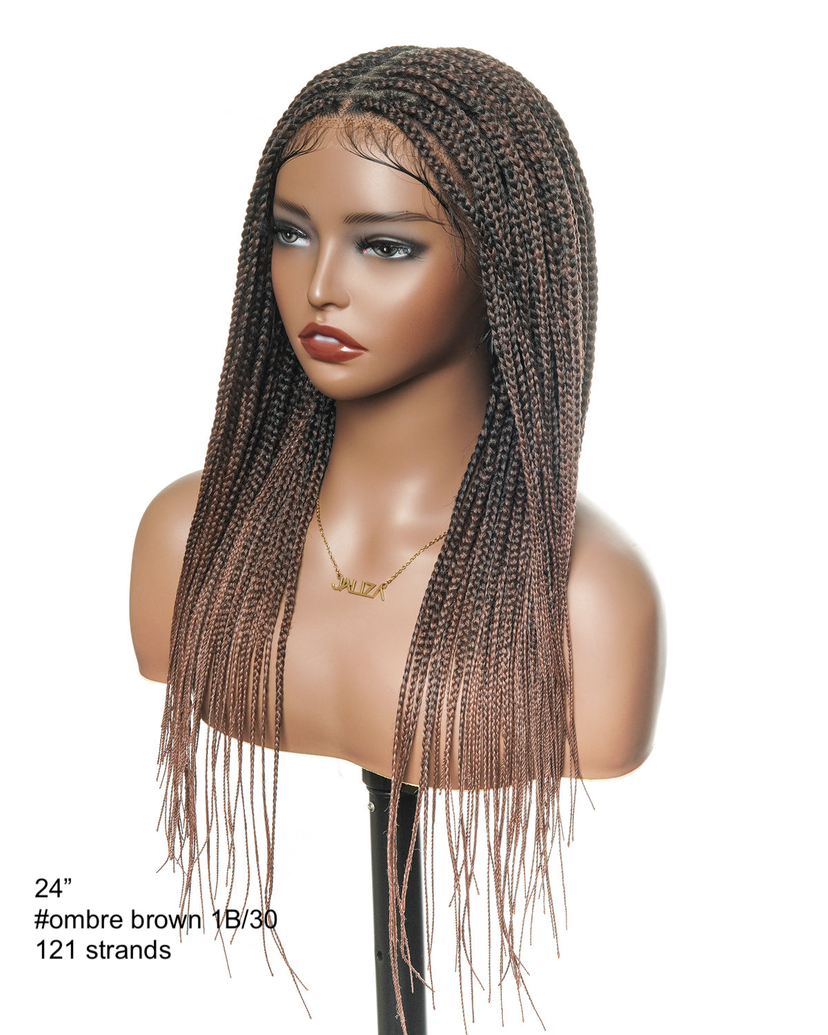 Kora - Pre Bleached Human Hair Lace Lightweight Knotless Swiss HD Lace Box Braided Wig 100 Strands