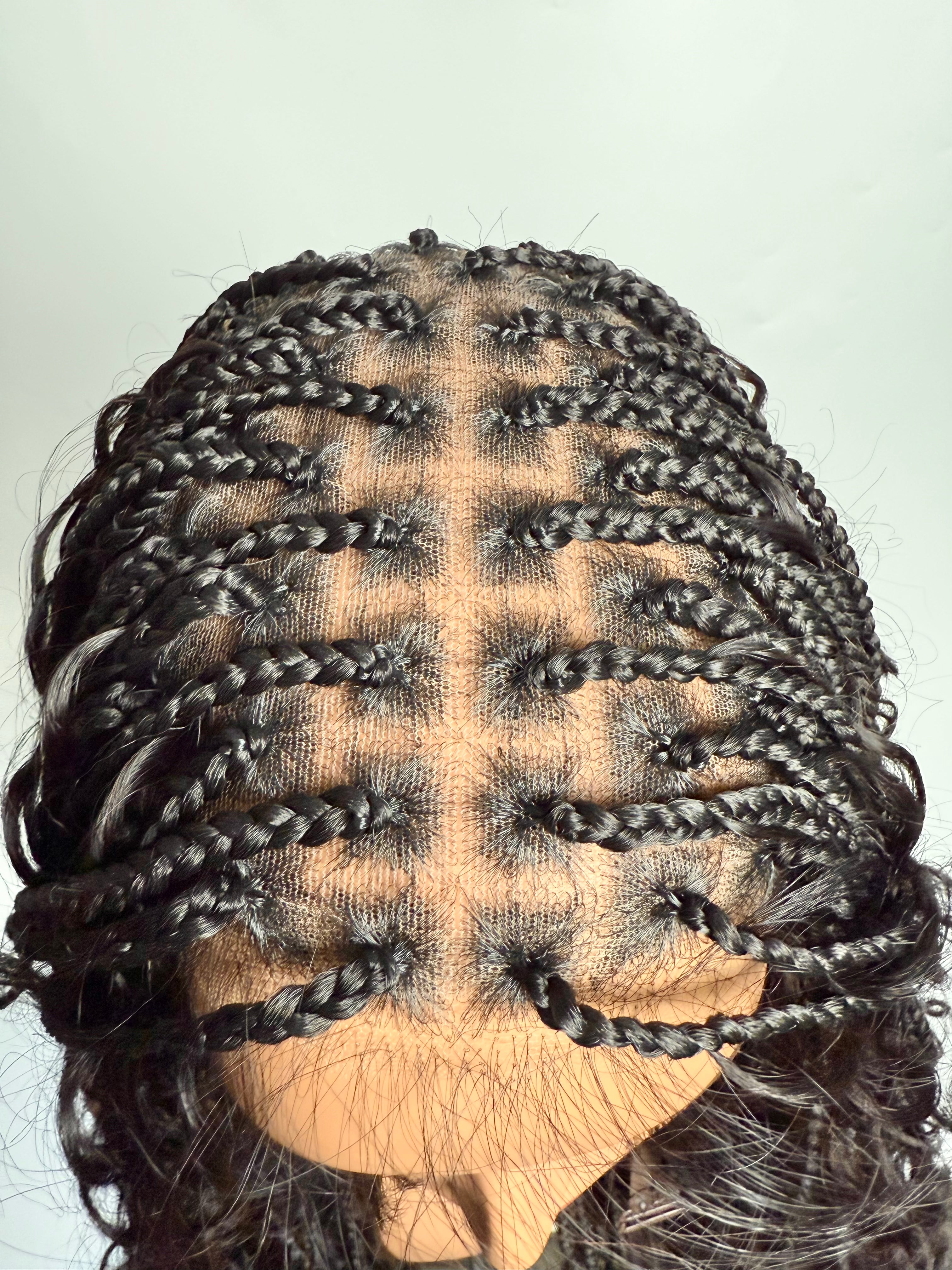 Coco - Glueless Human Hair Braided Wig Pre Cut HD Full Elastic Lace Free Part Ready-To-Go (Lace Not Hand Tied)