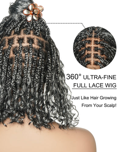 Nami Bob 12" - JALIZA Slip-On™ Water Wave Boho Box Braided Wig