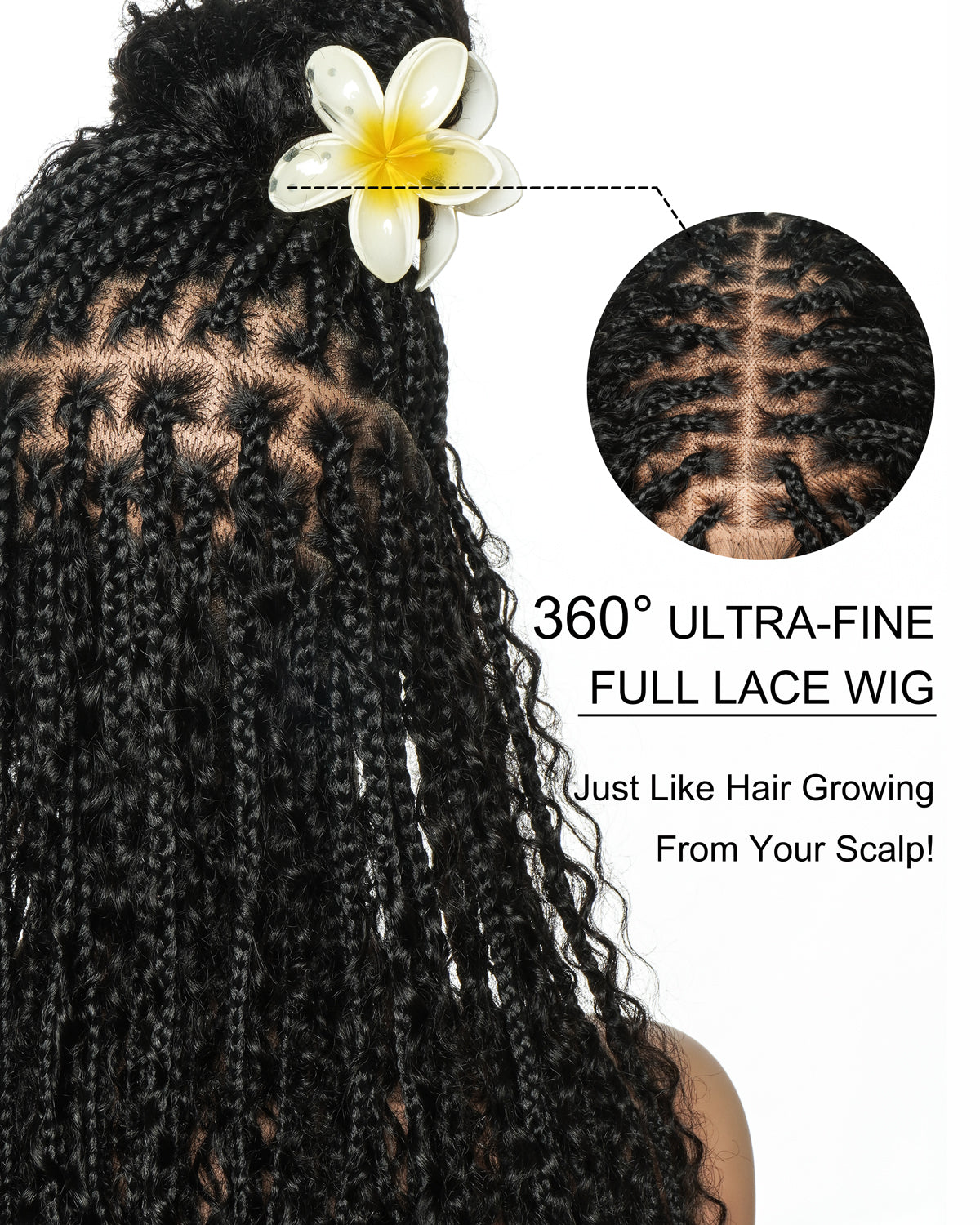 Lulu - Small Head Friendly Glueless Curly Boho Braided Wig (Small Cap Size for Petite Head)