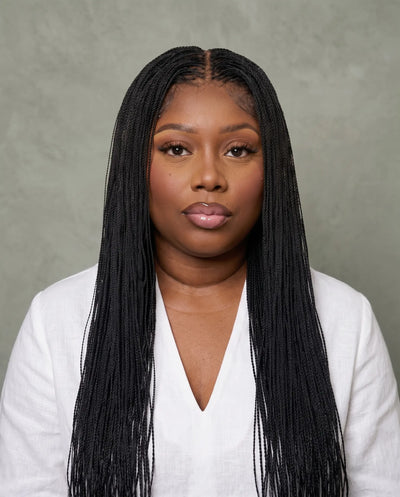 Mica - Micro Senegalese Twist Pre Bleached Swiss HD Full Lace Knotless Braids Wig 799 Strands
