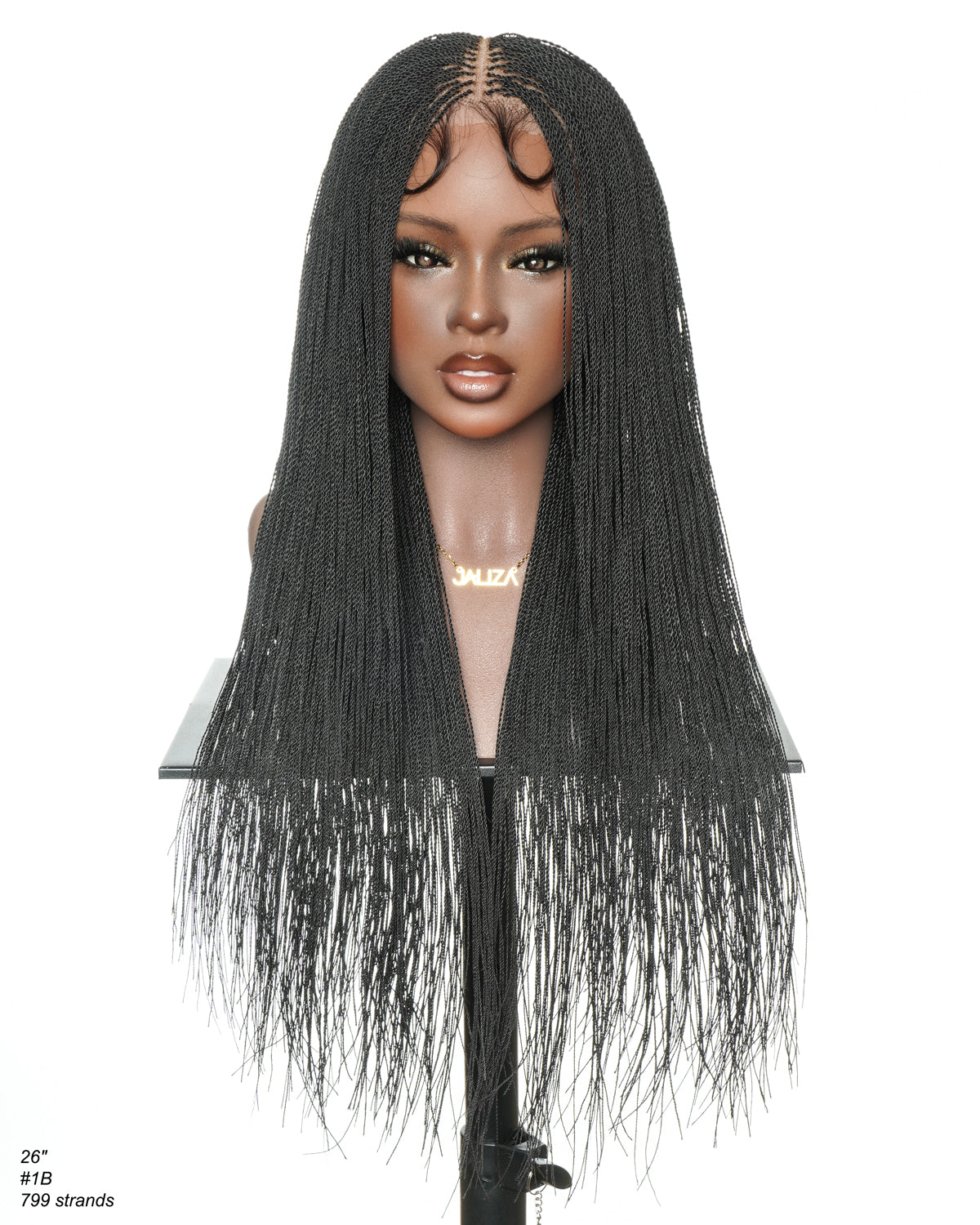 Mica - Micro Senegalese Twist Pre Bleached Swiss HD Full Lace Knotless Braids Wig 799 Strands