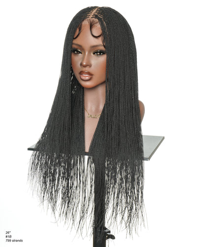 Mica - Micro Senegalese Twist Pre Bleached Swiss HD Full Lace Knotless Braids Wig 799 Strands