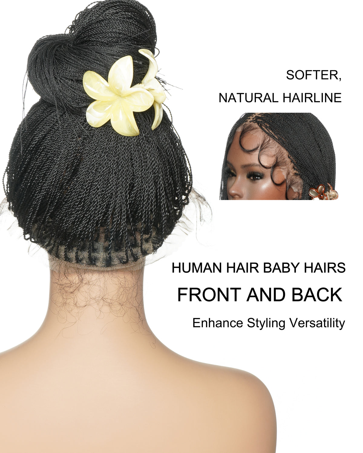 Mica - Micro Senegalese Twist Pre Bleached Swiss HD Full Lace Knotless Braids Wig 799 Strands
