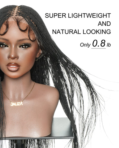 Mica - Micro Senegalese Twist Pre Bleached Swiss HD Full Lace Knotless Braids Wig 799 Strands