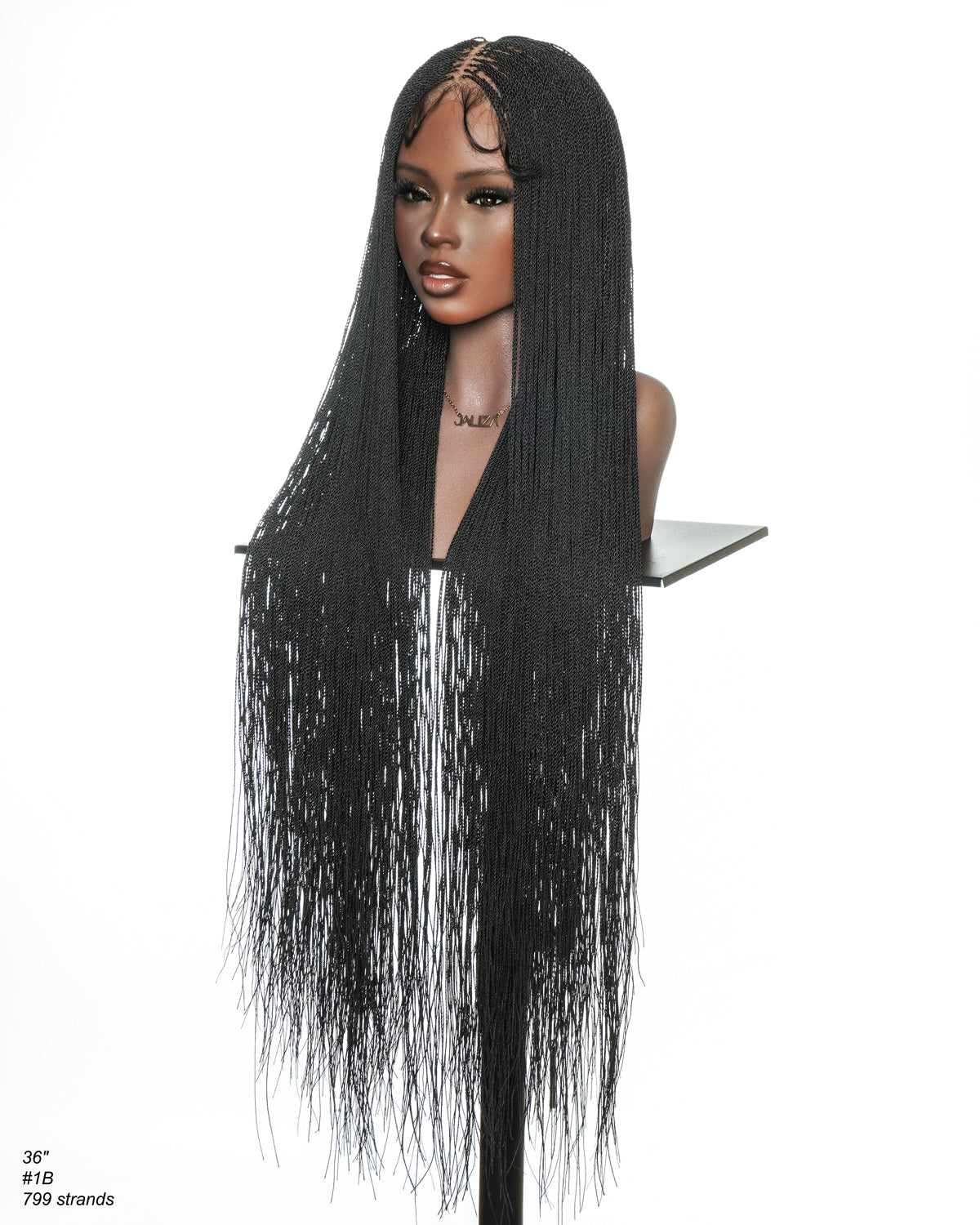Mica - Micro Senegalese Twist Pre Bleached Swiss HD Full Lace Knotless Braids Wig 799 Strands