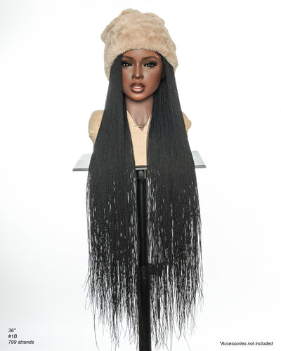 Mica - Micro Senegalese Twist Pre Bleached Swiss HD Full Lace Knotless Braids Wig 799 Strands