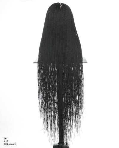 Mica - Micro Senegalese Twist Pre Bleached Swiss HD Full Lace Knotless Braids Wig 799 Strands