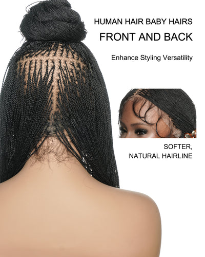 Mica - Micro Senegalese Twist Pre Bleached Swiss HD Full Lace Knotless Braids Wig 799 Strands