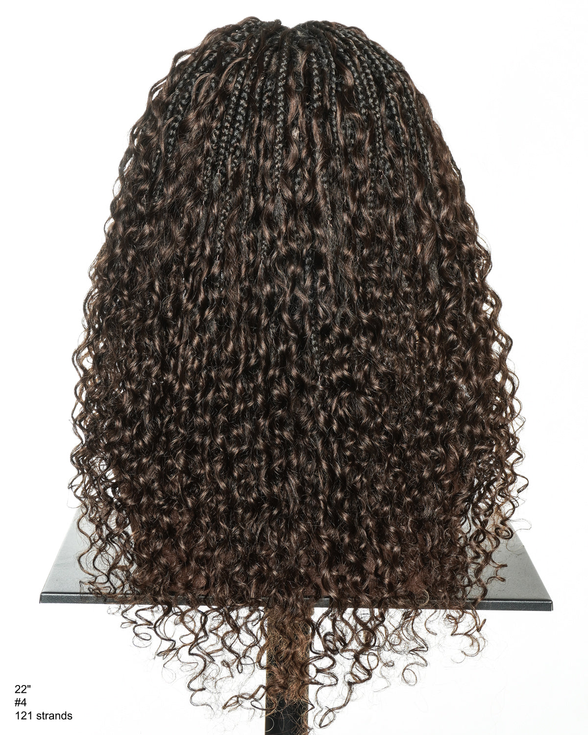 Nami - Drawstring Cap Glueless Water Wave Human Hair Curls Pre Bleached Swiss HD Full Lace Knotless Boho Box Braided Wig
