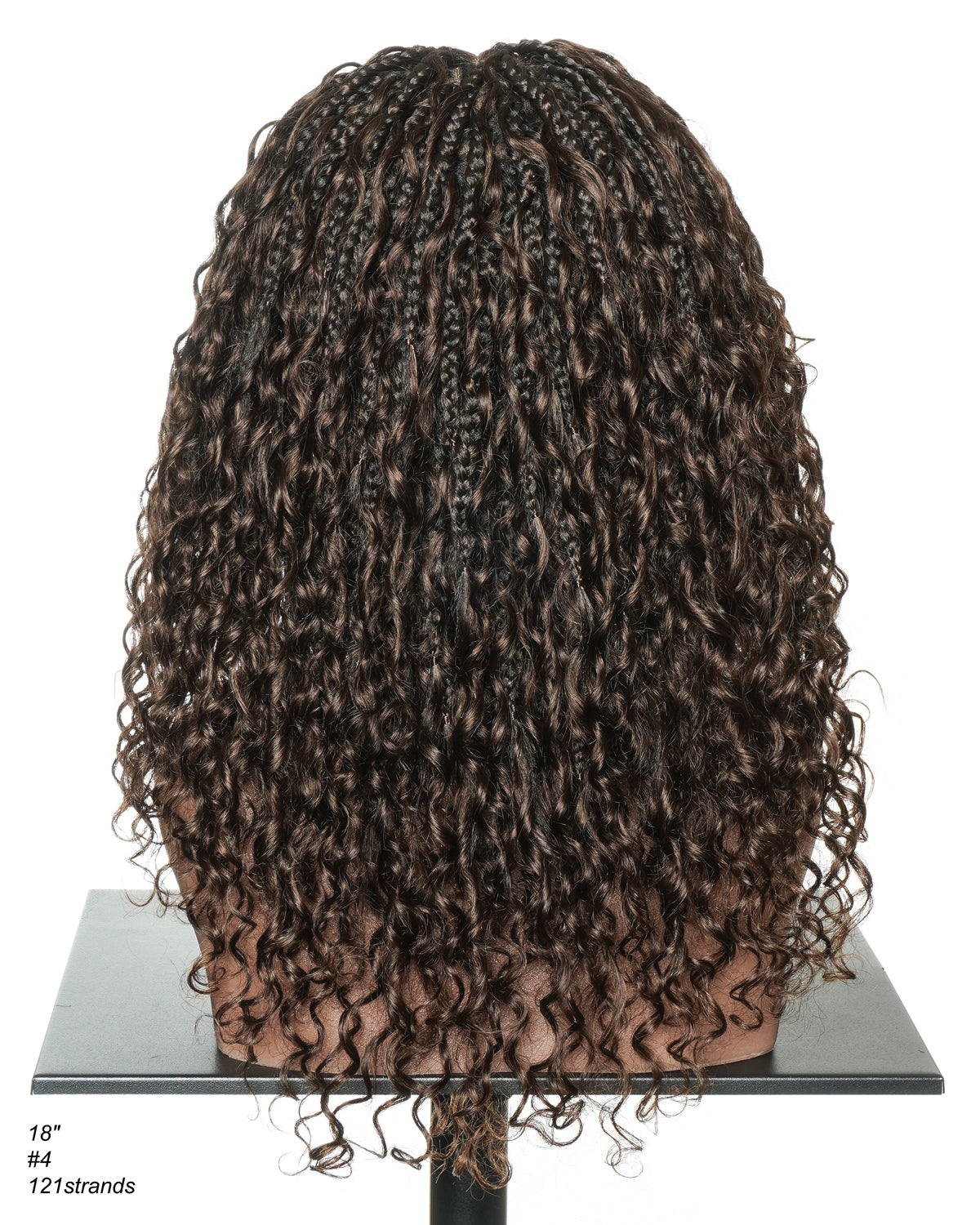 Nami - Drawstring Cap Glueless Water Wave Human Hair Curls Pre Bleached Swiss HD Full Lace Knotless Boho Box Braided Wig