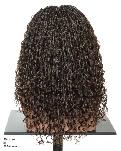 Nami - 100% Human Hair Drawstring Cap Swiss HD Full Lace Water Wave Boho Box Braided Wig Pre Cut & Pre Bleached & Pre Plucked
