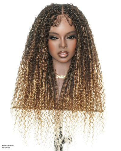 JALIZA 22" Water Wave Ombre (#4/#30/#27) Boho Box Braided Wig