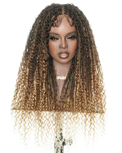 JALIZA 22" Water Wave Ombre (#4/#30/#27) Boho Box Braided Wig