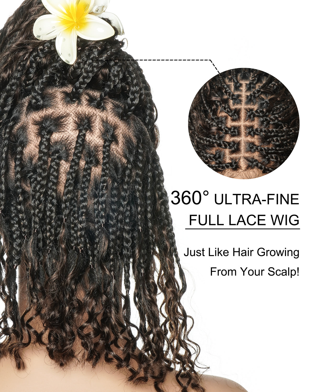 Gloria 12" Bob - JALIZA Slip-On™ Glueless Elastic Lace Water Wave Boho Braided Wig