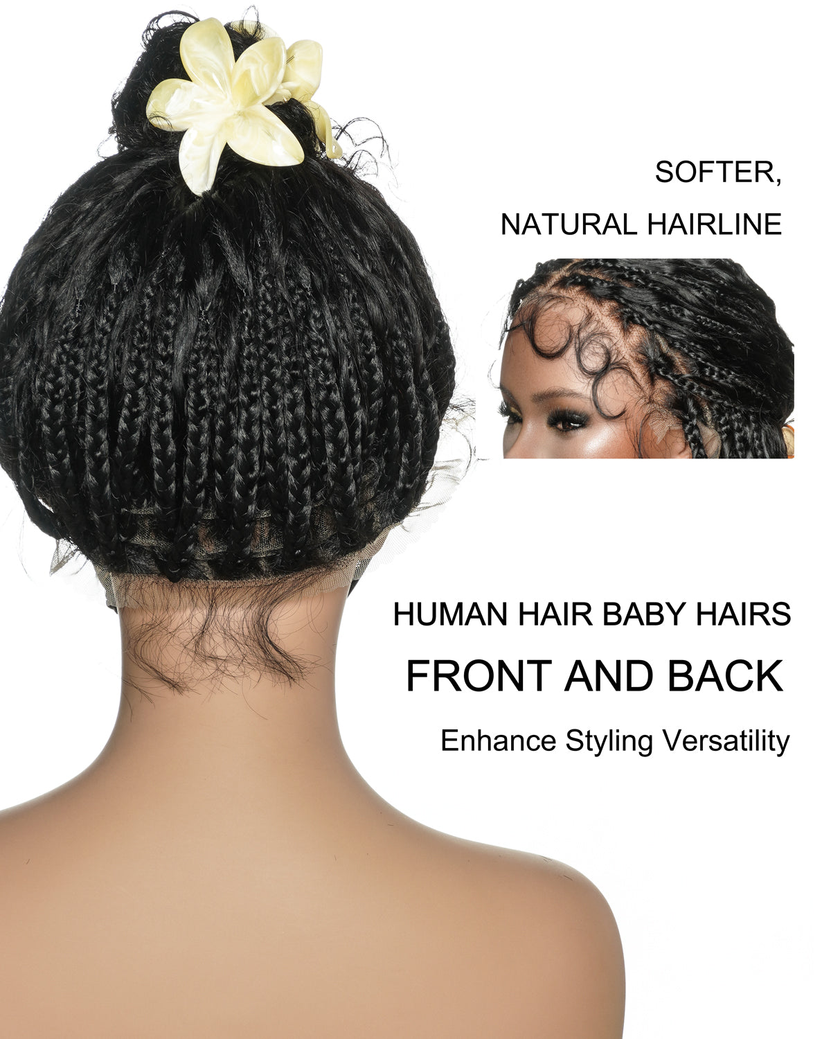 Tiana - Miracle Braids Spanish Curl Pre Bleached Human Hair Boho Swiss HD Full Lace Braided Wig