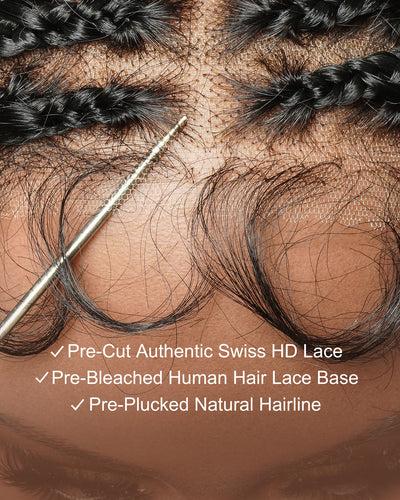 Tiana - Miracle Braids Spanish Curl Pre Bleached Human Hair Boho Swiss HD Full Lace Braided Wig