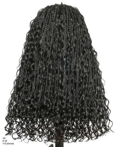 Avery Fulani Human Hair Glueless Swiss HD Lace Cornrow Frontal Boho Box Braided Wig Deep Wave 24 Inches