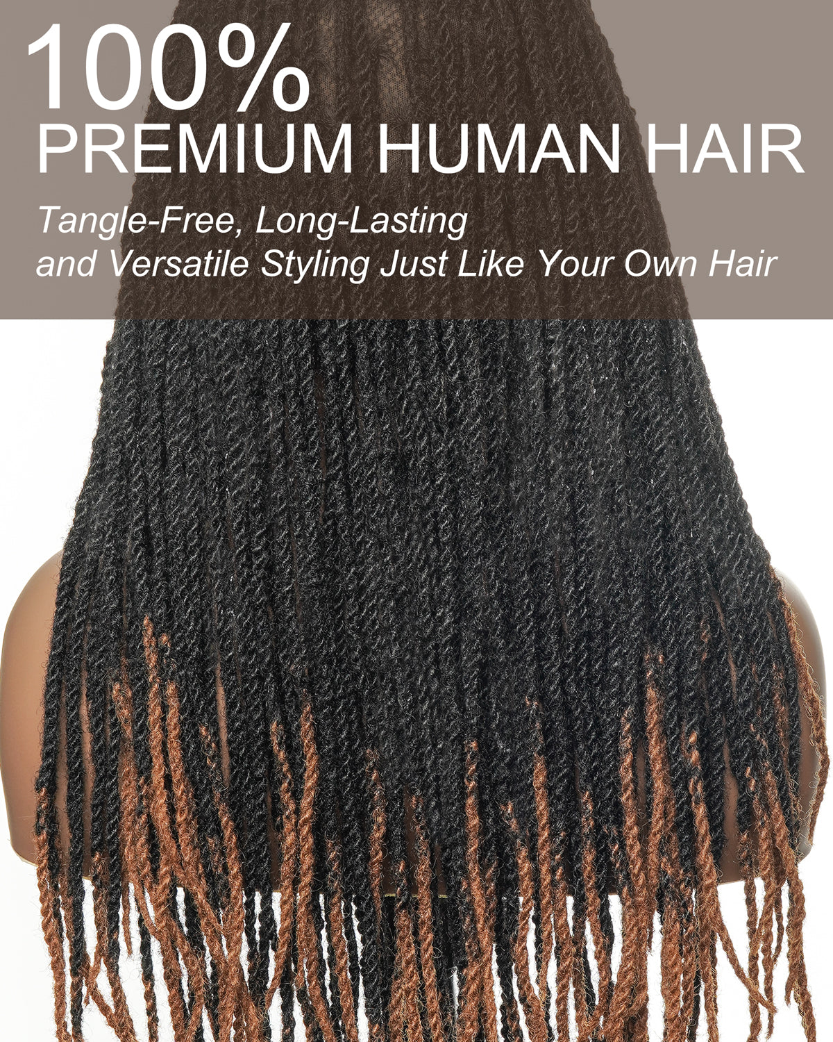 24" 100% Human Hair HD Full Lace Twist  Dreadlock Wig