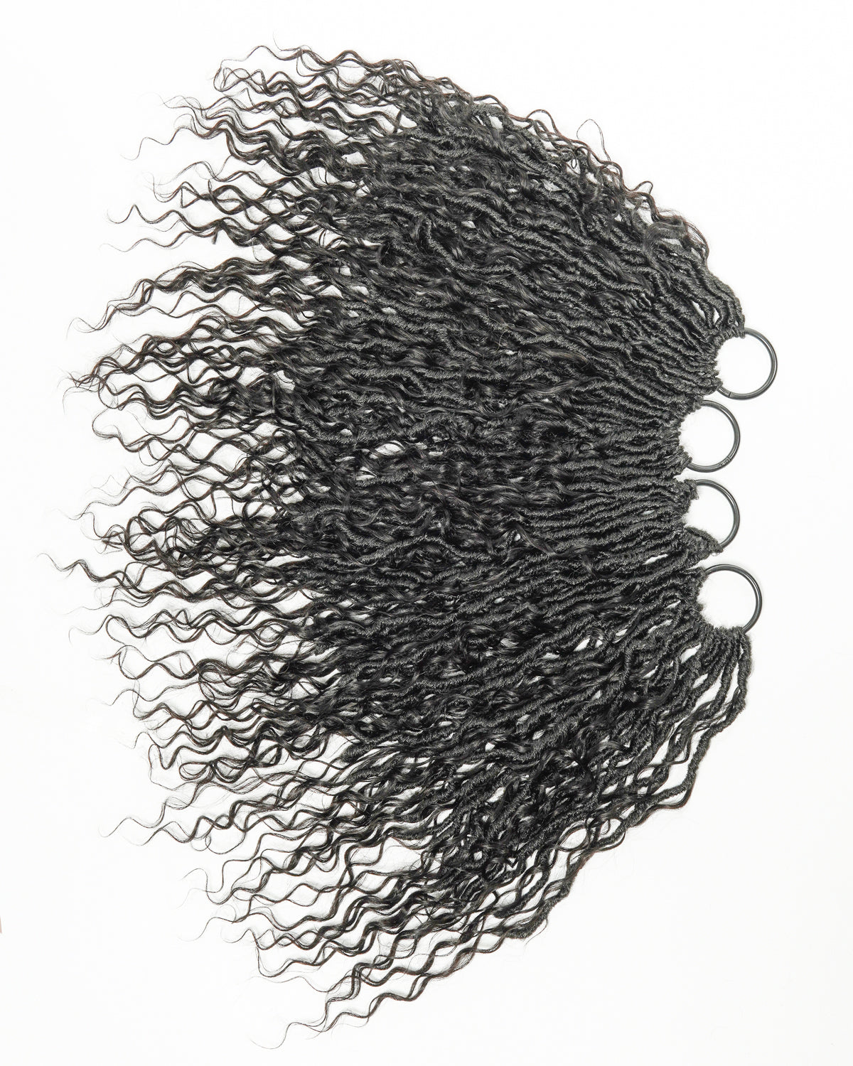 18" Pre Looped Crochet Boho Locs With Human Hair Boho Curls 80 Strands/Pack (5 boho curls)