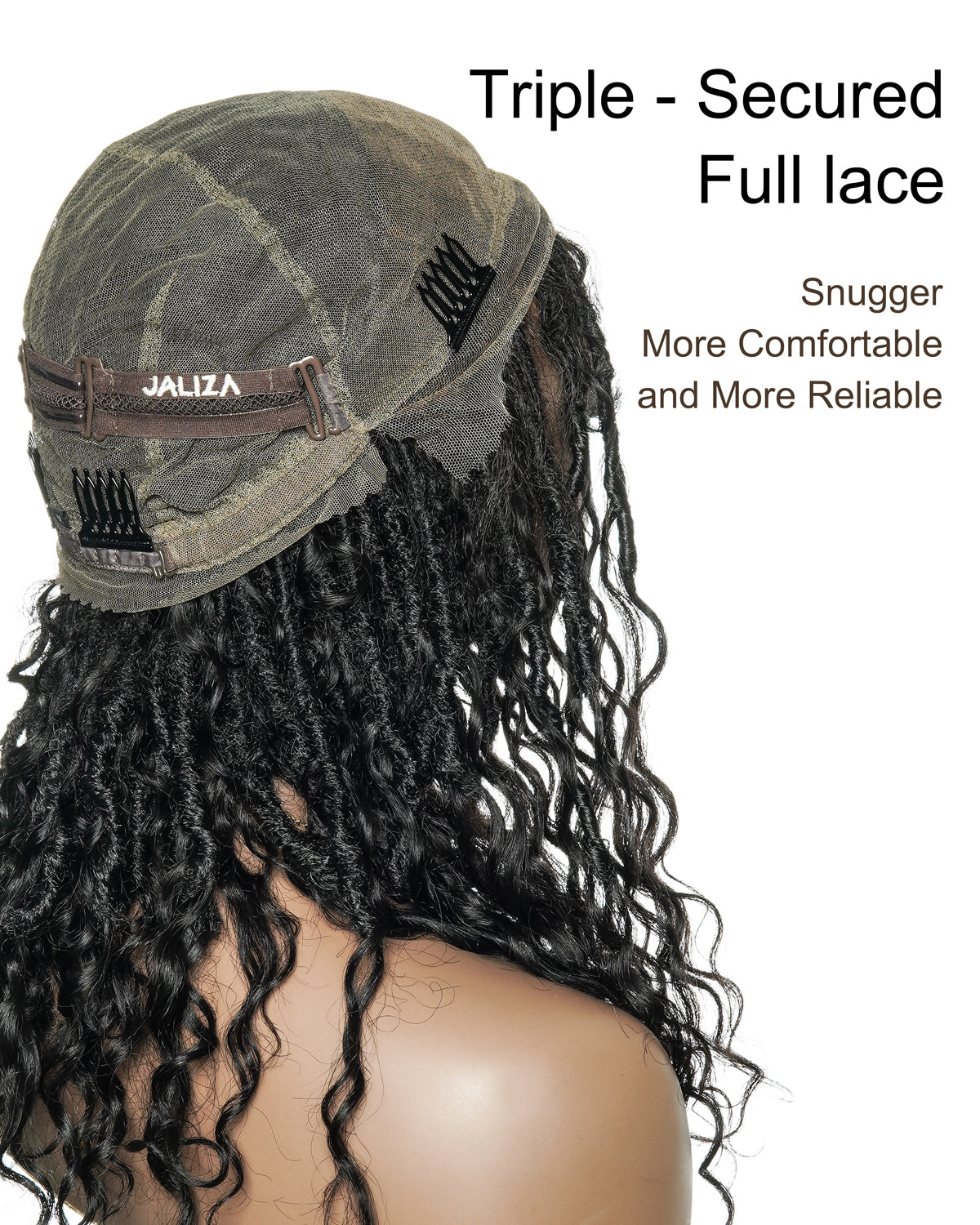 Lola - 16" Pre Bleached Swiss HD Full Lace Boho Locs Wig With Human Hair Boho Curls