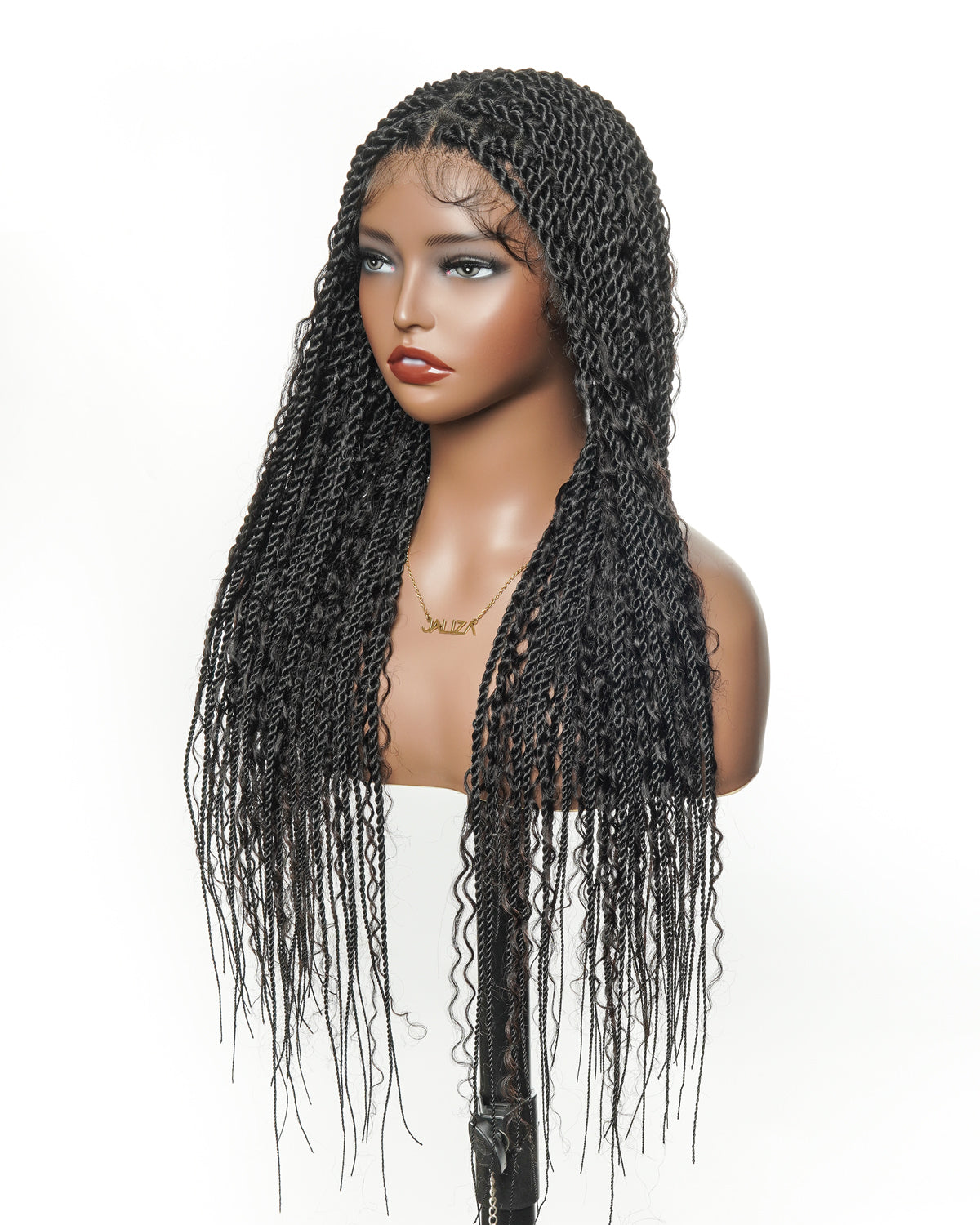 30 inches Honey Blond HD Lace Human Hair Boho Island Twist Braided Wig