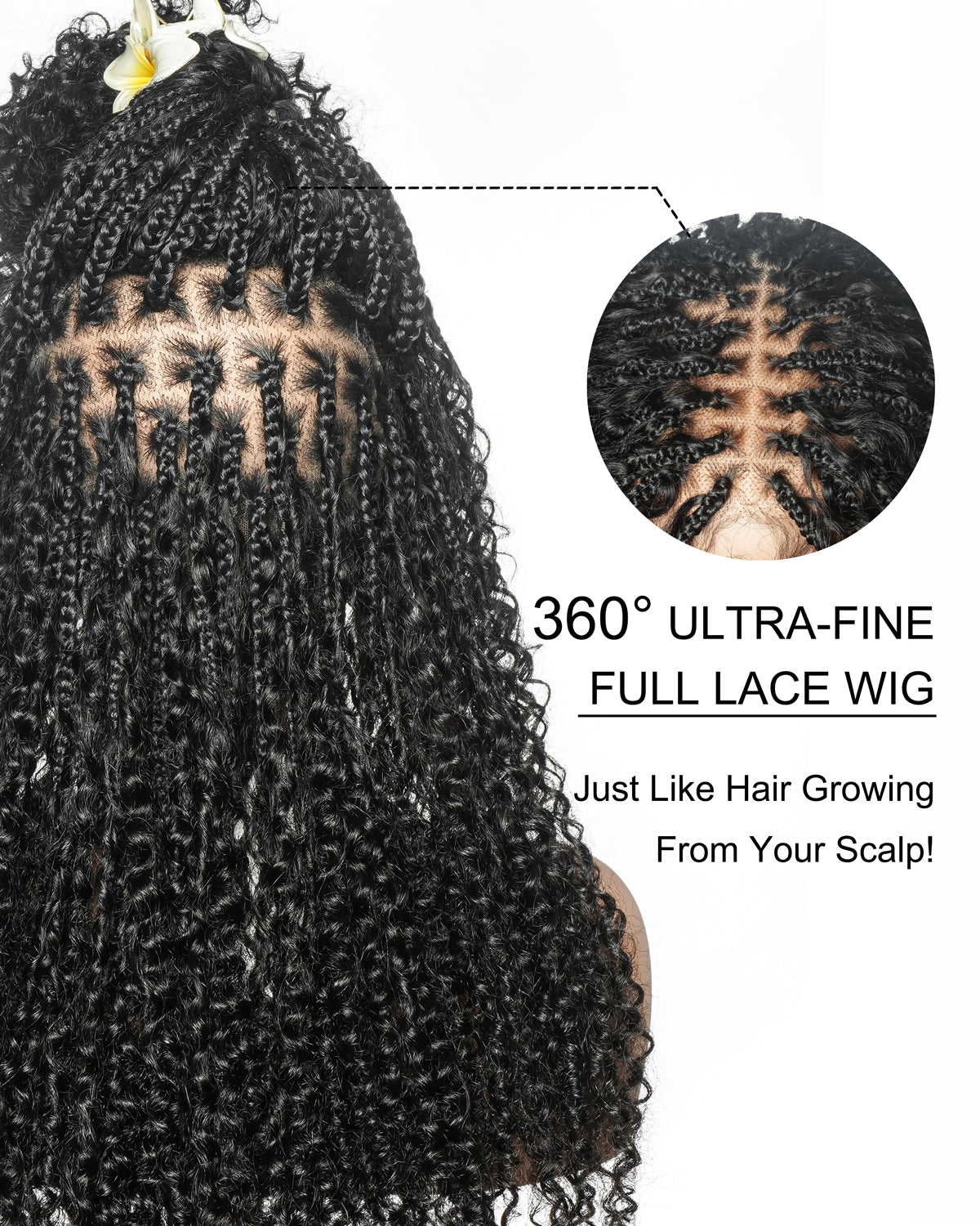 Lulu - Small Head Friendly Glueless Curly Boho Braided Wig (Small Cap Size for Petite Head)