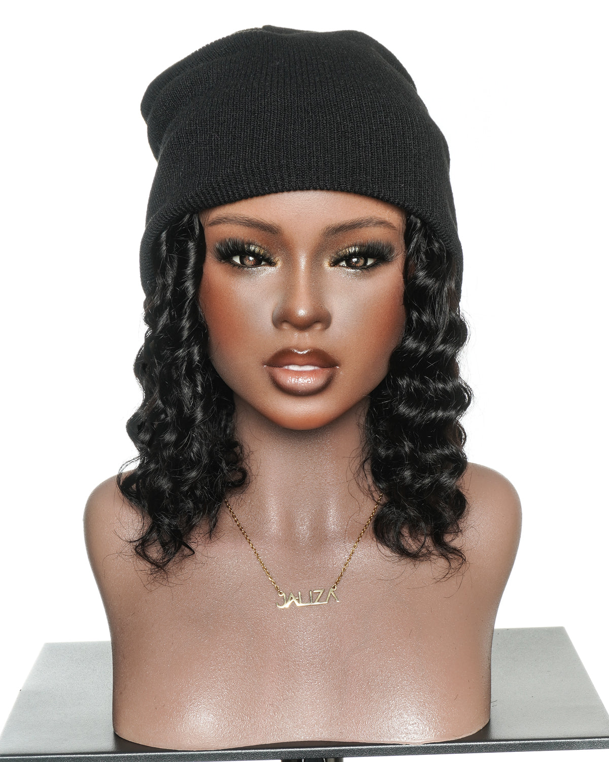 12" Glueless 100% Human Hair Headband Piece With Beanie
