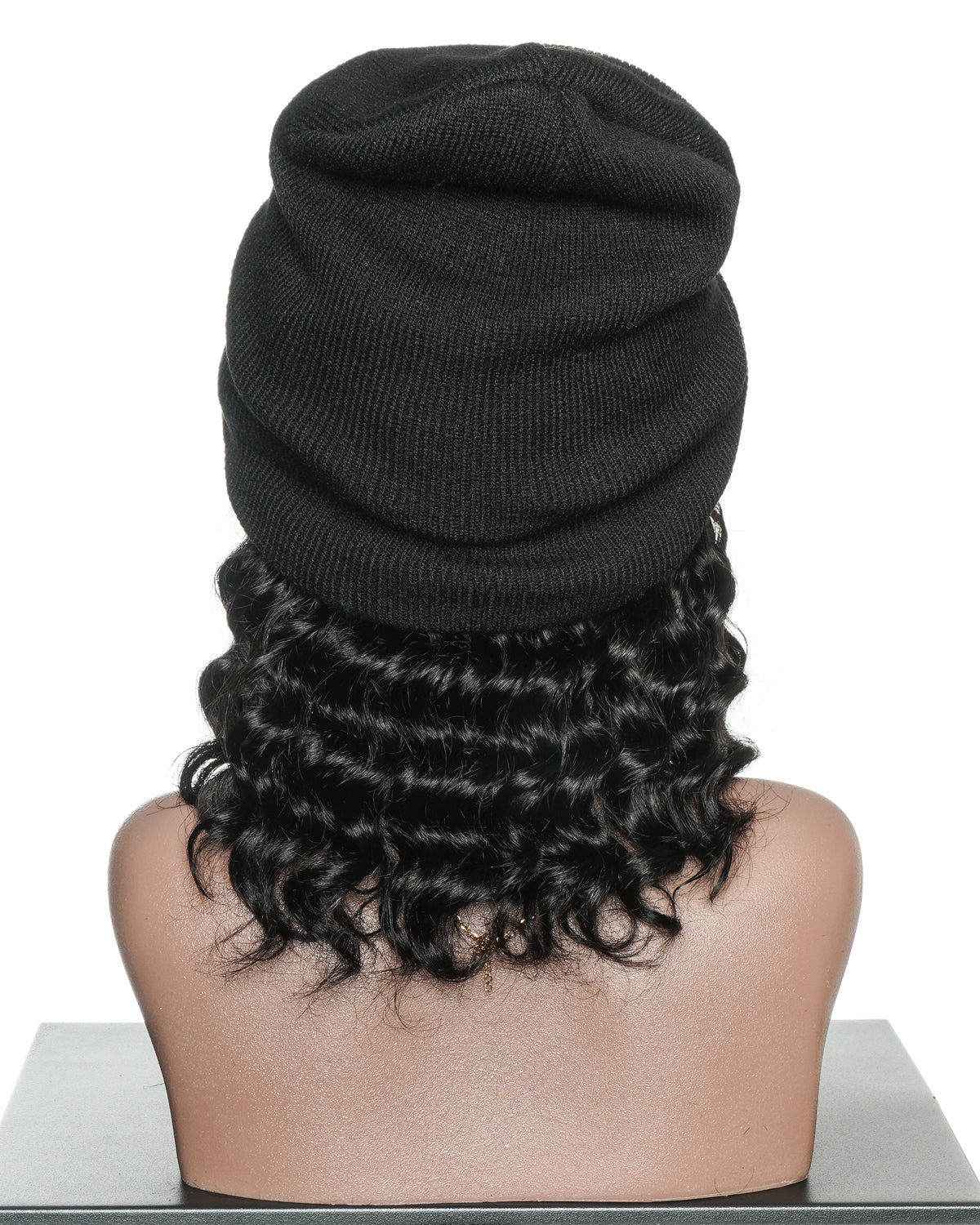 12" Glueless 100% Human Hair Headband Piece With Beanie