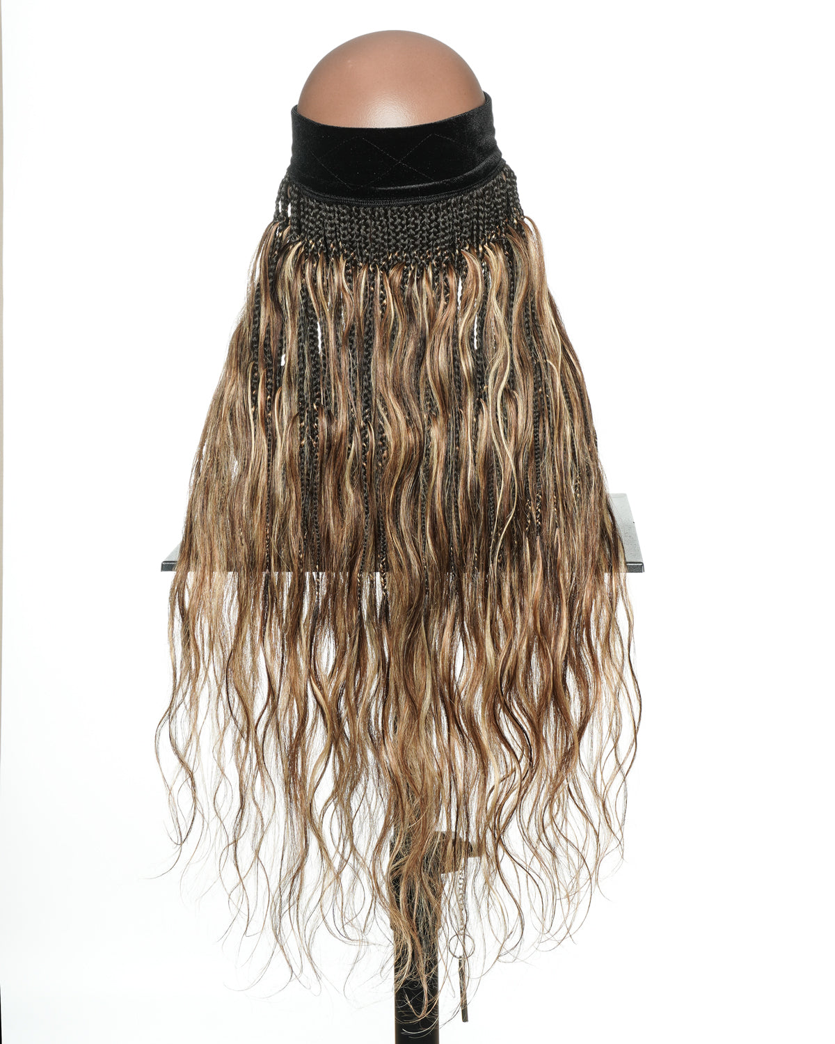26" Glueless Boho Braids Band with Human Hair Body Wave Curls (Single Braid 22")