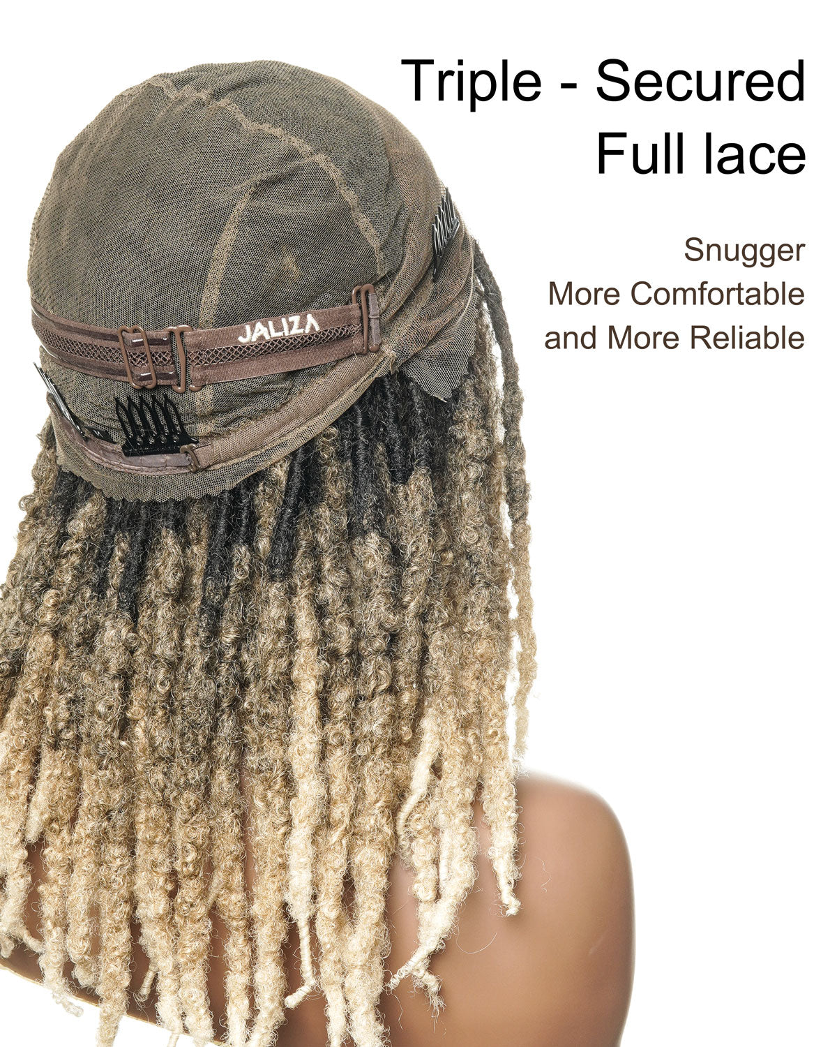 18" Soft And Distressed Faux Locs Pre Bleached Swiss HD Full Lace Wig