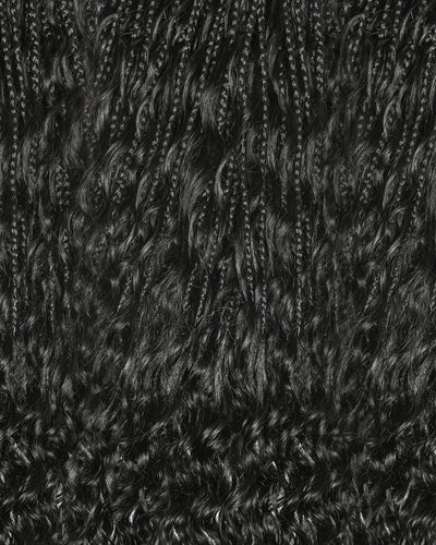 Ghost Loop™ Crochet Boho Braids With Water Wave Human Hair Curls