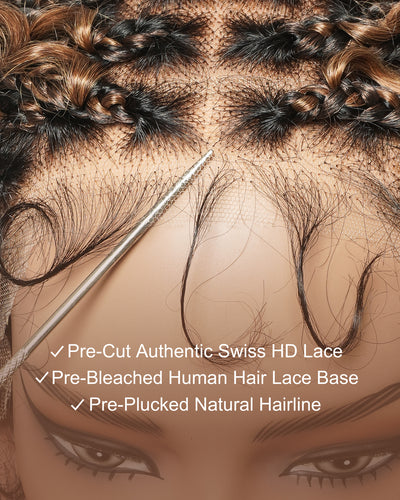 Nami 12" - JALIZA Slip-On™ Glueless Water Wave Pre Bleached HD Full Lace Braided Wig