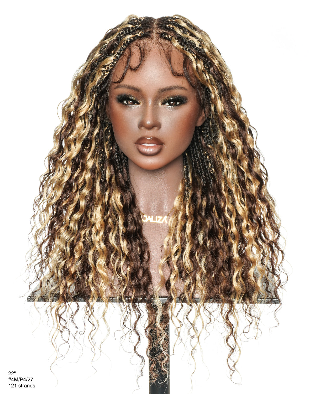 Tiana - Miracle Braids Spanish Curl Pre Bleached Human Hair Boho Swiss HD Full Lace Braided Wig