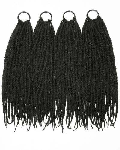 18" Crochet Faux Loc With Human Hair Top 80 Strands (Full Head)