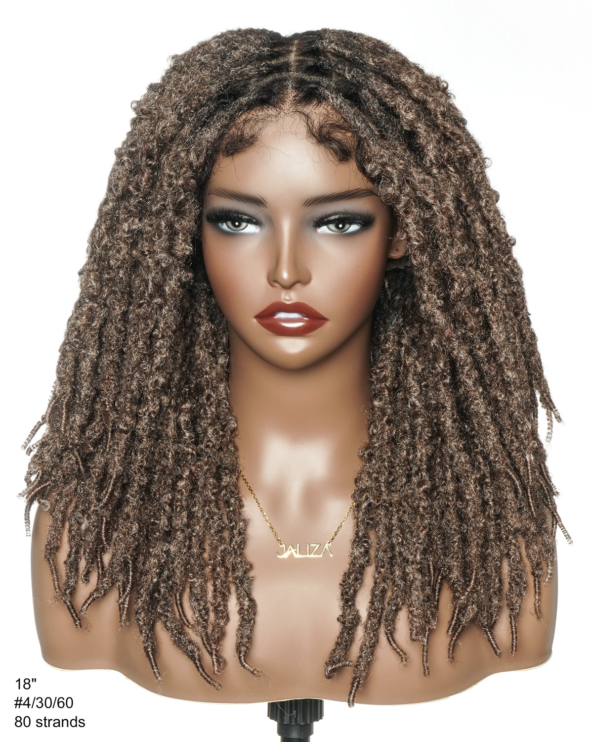18" Soft And Distressed Faux Locs Pre Bleached Swiss HD Full Lace Wig
