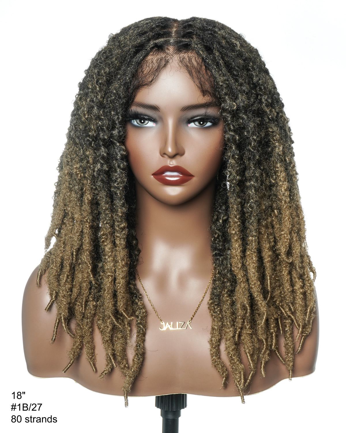 18" Soft And Distressed Faux Locs Pre Bleached Swiss HD Full Lace Wig