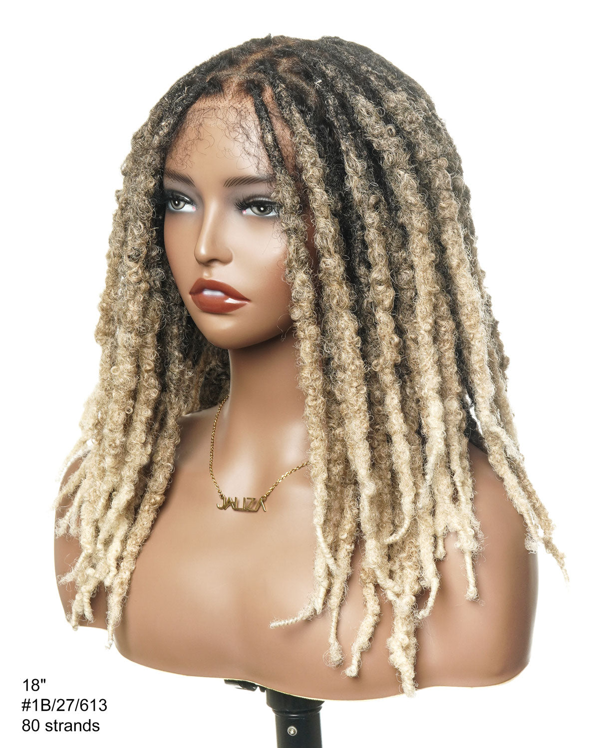 18" Soft And Distressed Faux Locs Pre Bleached Swiss HD Full Lace Wig
