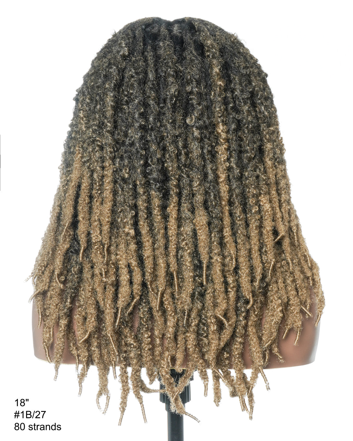 18" Soft And Distressed Faux Locs Pre Bleached Swiss HD Full Lace Wig