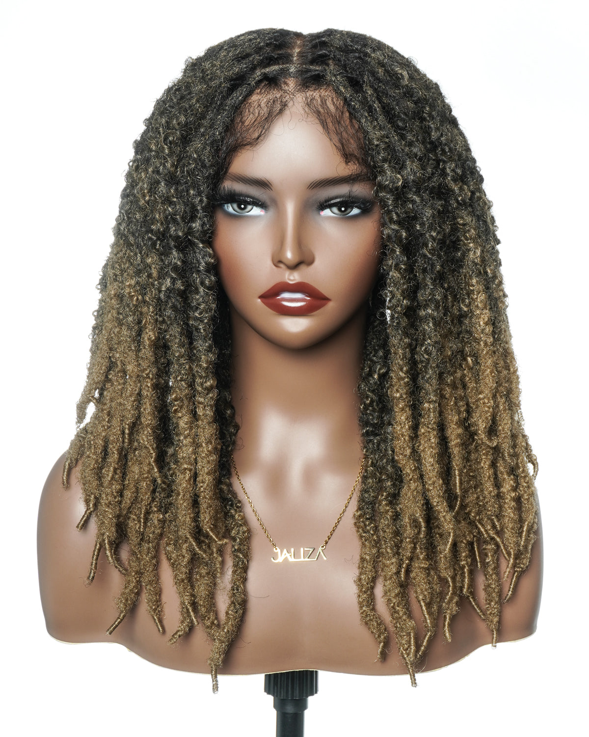 18" Soft And Distressed Faux Locs Pre Bleached Swiss HD Full Lace Wig