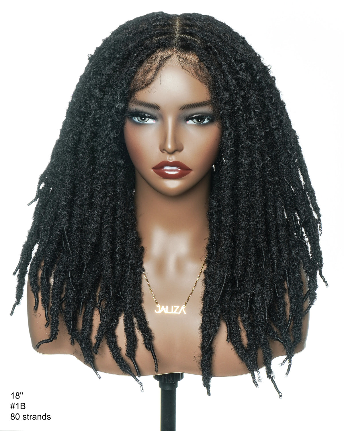 18" Soft And Distressed Faux Locs Pre Bleached Swiss HD Full Lace Wig