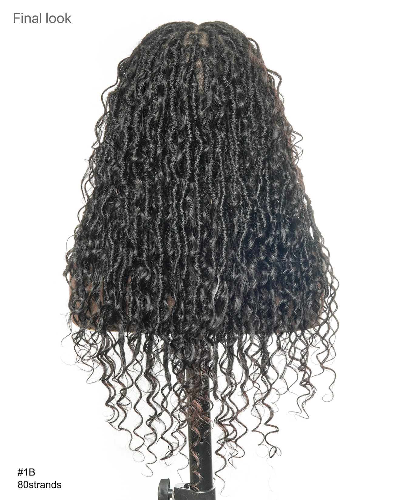 18" Pre Looped Crochet Boho Locs With Human Hair Boho Curls 80 Strands/Pack (5 boho curls)