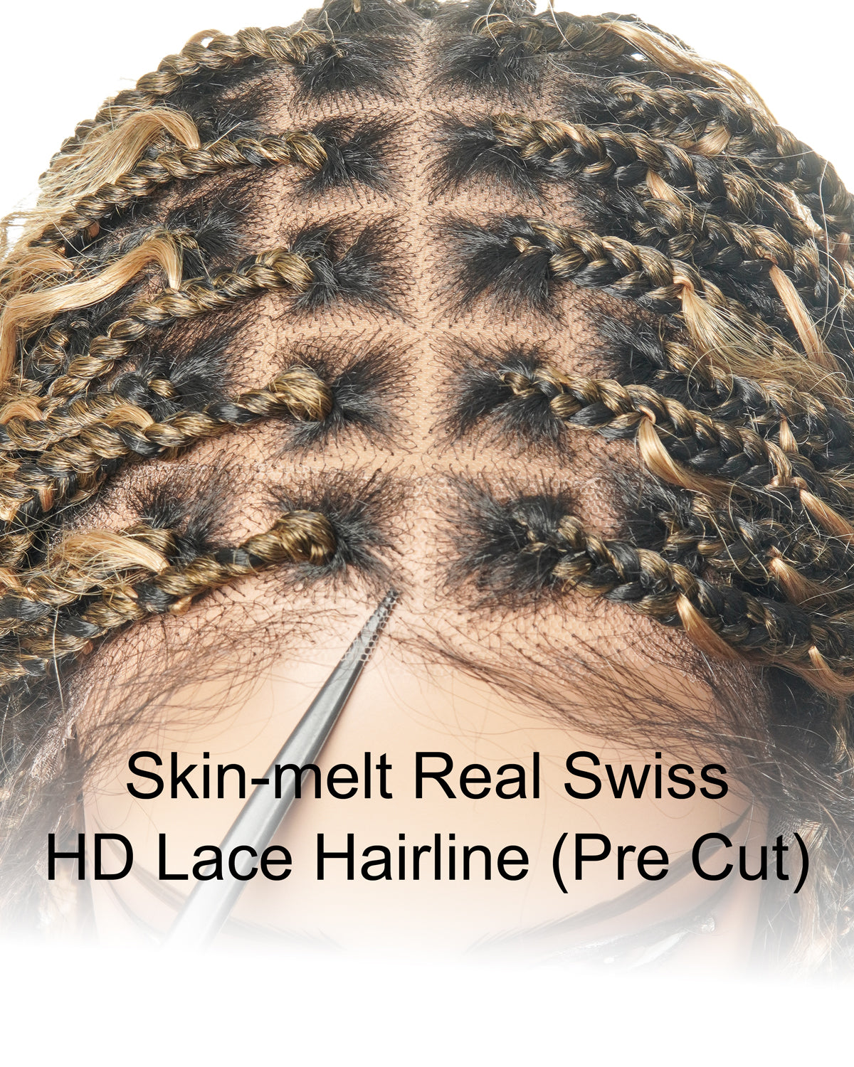 Wavina - 24 Inches Wavy Box Braids with Human Hair Cascading Boho Waves Boho Box Braided Wig