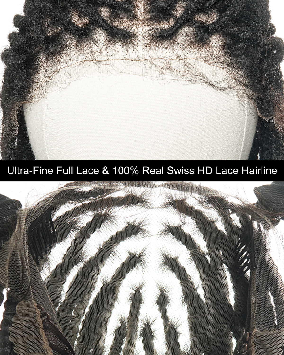 100% Human Hair Salon-level Pre Bleached HD Full Lace Knotless Boho Locs Wig 100 Strands