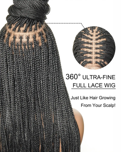 Micro Box Knotless Braided Wig 36" 200 Strands