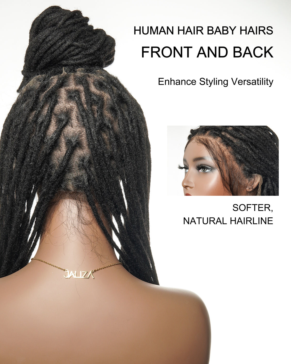 100% Human Hair Dreadlock Pre Bleached HD Full Lace Wig 100 Strands